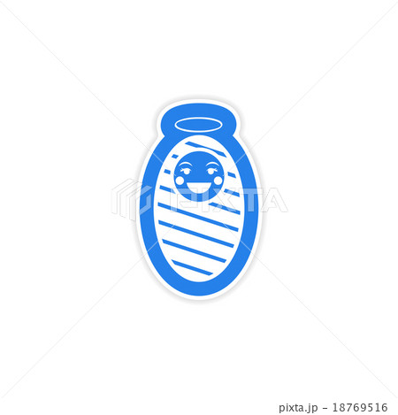 paper sticker on white background baby Jesus paper sticker on white background baby Jesus 18769516