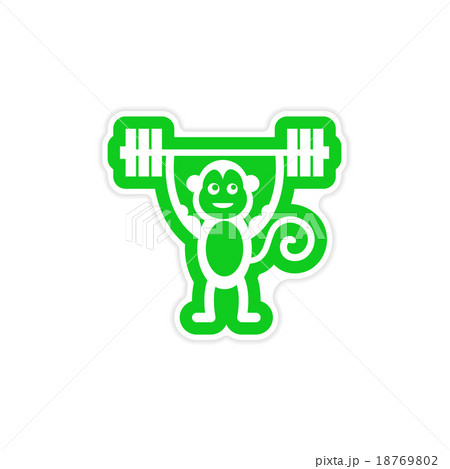 stylish paper sticker on white background monkey stylish paper sticker on white background monkey 18769802