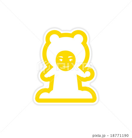 paper sticker on white background child playing paper sticker on white background child playing 18771190