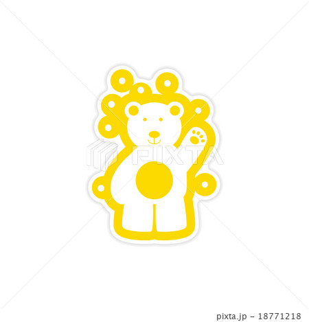 paper sticker on white background northern bear paper sticker on white background northern bear 18771218