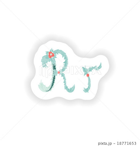 stiker Abstract letter R logo icon  in Blue 18771653