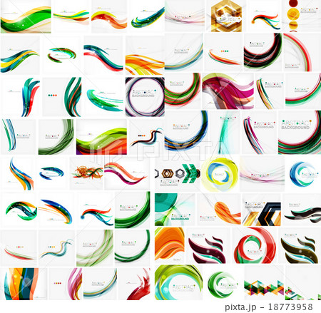 Mega collection of wave abstract backgrounds withのイラスト素材 [18773958] - PIXTA