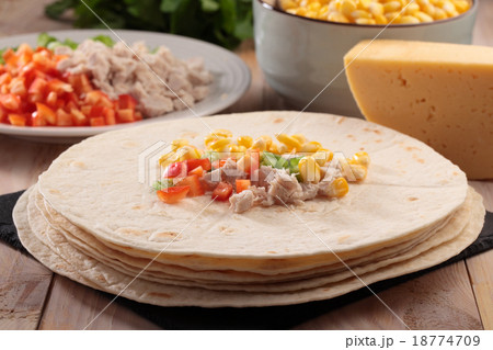 Cooking quesadilla 18774709