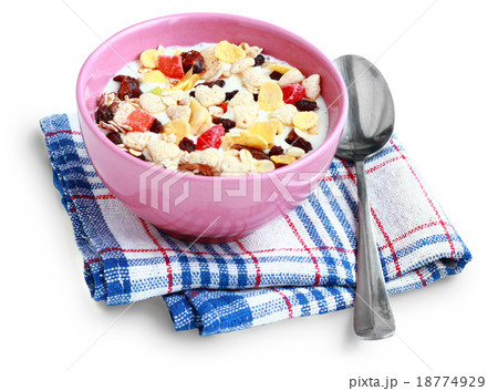 muesli cereals isolated on white background muesli cereals isolated on white background 18774929