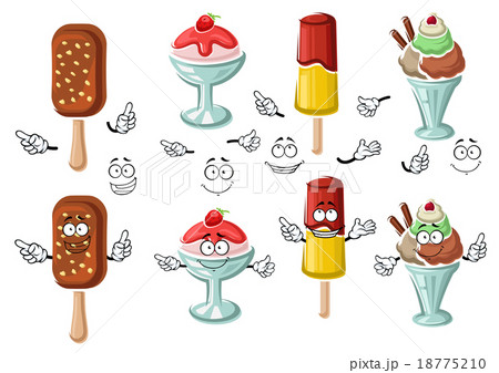 Cartoon tasty colorful ice cream characters 18775210