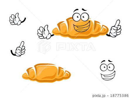 Cartoon isolated french croissant character 18775386