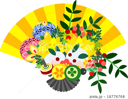 年賀状や 新年のお祝いに使える扇のイラストです のイラスト素材