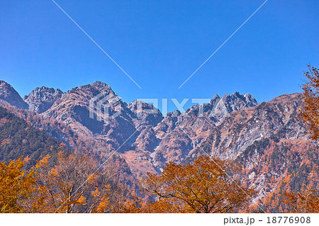秋の上高地 徳沢付近から見た北尾根 秋の上高地 徳沢付近から見た北尾根 18776908