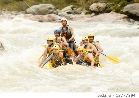 Group Of People Ready For Rafting Group Of People Ready For Rafting 18777894