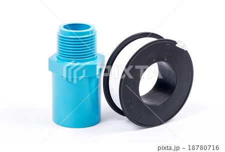 blue pvc pipe connection isolated 18780716