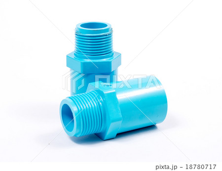 blue pvc pipe connection isolated 18780717
