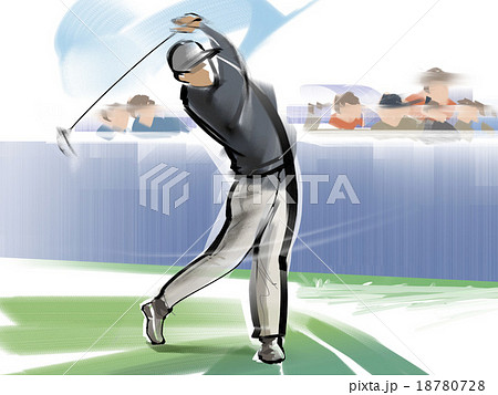 ゴルフ ナイスショットのイラスト素材