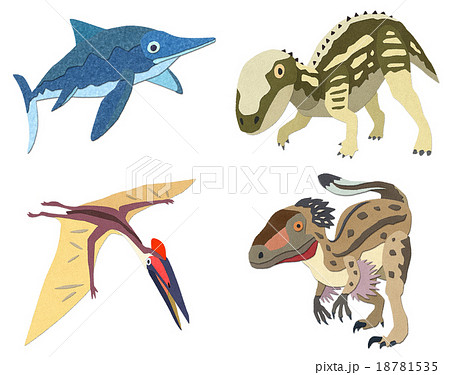 恐竜（イクチオサウルス、フクイサウルス、ケツァルコアトルス、ヴェロキラプトル） 18781535