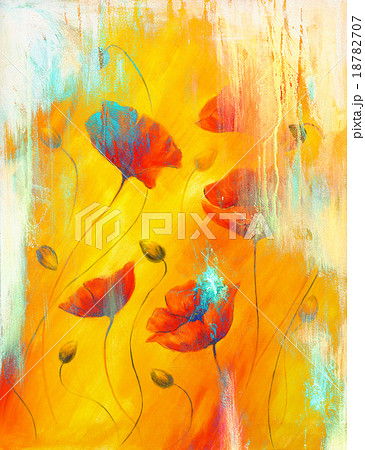 Red poppy on color background. Red poppies. Red Red poppy on color background. Red poppies. Red 18782707