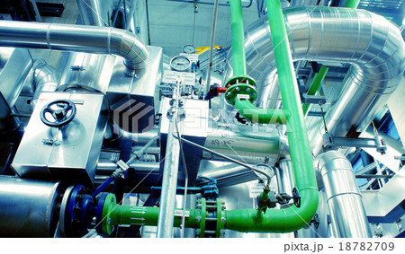 Industrial zone, Steel pipelines, valves and cable Industrial zone, Steel pipelines, valves and cable 18782709
