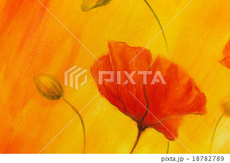 Red poppy on orange background. Red poppies. Red Red poppy on orange background. Red poppies. Red 18782789