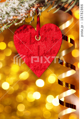 one heart on christmas fir tree branch 18782866