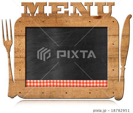 Blackboard with Text Menu and Cutlery 18782951