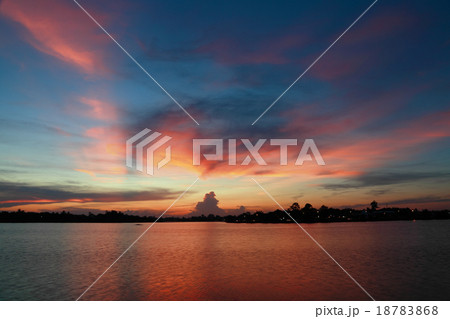 Sunset at lakeside Sunset at lakeside 18783868