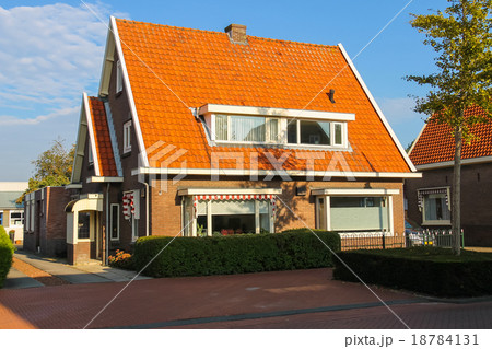 Picturesque residential houses in  Dutch town 18784131