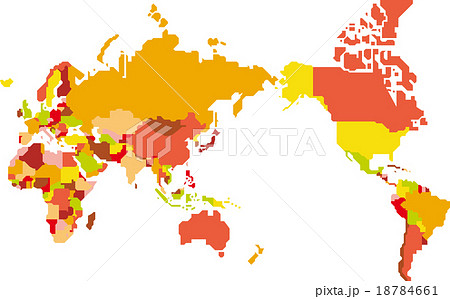 世界地図 国別色分けのイラスト素材