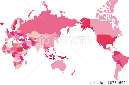 世界地図 国別色分けのイラスト素材