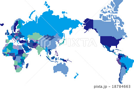 世界地図 国別色分けのイラスト素材