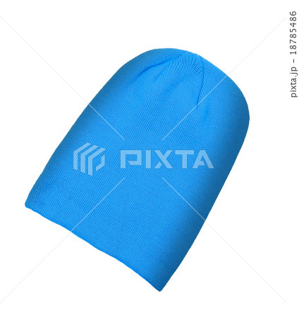 Blue wool hat isolated on white background Blue wool hat isolated on white background 18785486
