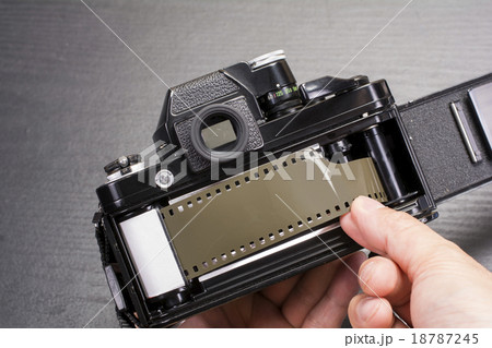 フィルムの装填をしているカメラ フィルムの装填をしているカメラ 18787245