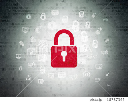 Privacy concept: Closed Padlock on Digital Paper 18787365