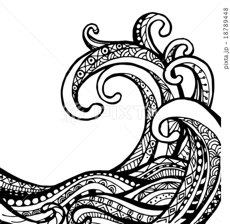 Vector of Wave in zentangle style 18789448