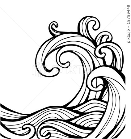 Vector of Abstract Wave in black and white 18789449