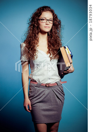 smiling business woman in studio smiling business woman in studio 18793034