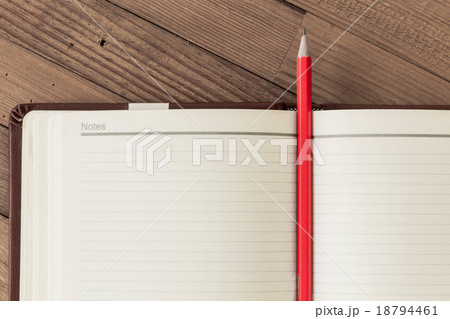 Note blank open book with orange pencil Note blank open book with orange pencil 18794461