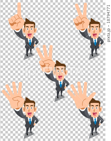Businessman showing numbers with your fingers 18794771