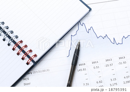 pen, notebook, financial report pen, notebook, financial report 18795391