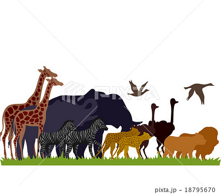 Silhouette Animal Safari Migrateのイラスト素材 18795670 Pixta