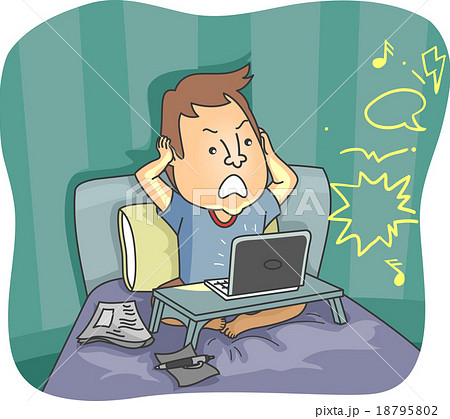 Man Angry Night Noise Distraction 18795802