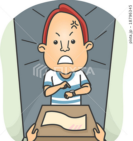 Man Angry Courier Late Delivery 18796345