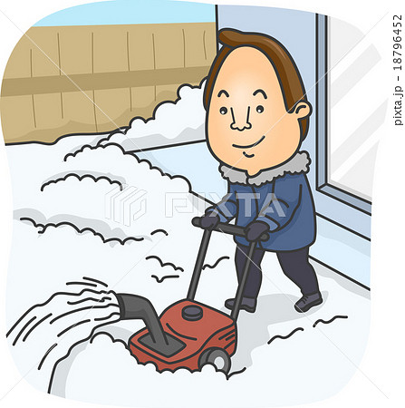 Man Using Snow Blower Man Using Snow Blower 18796452