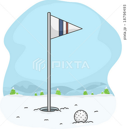 Playing Golf in the Snow 18796493