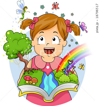 Kid Girl Open Book Fairyland 18796517