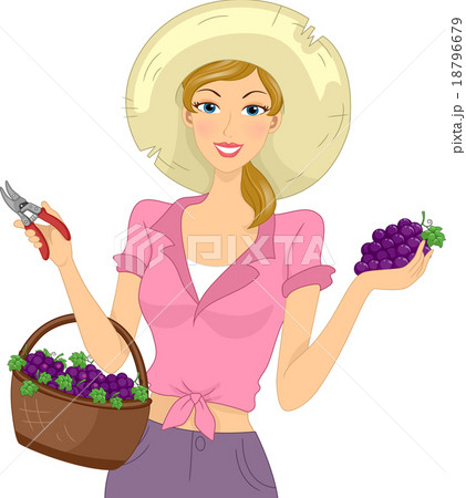 Girl Harvest Grape Basket 18796679