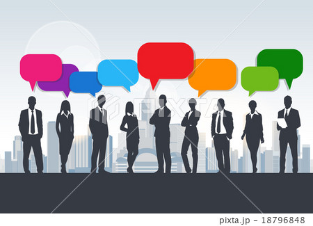 Business People Group Silhouette Speech Chat 18796848