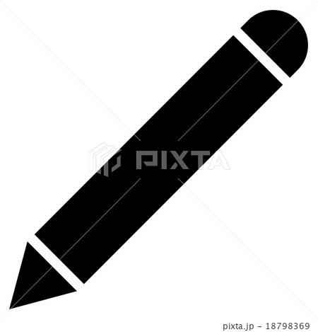 Pencil flat black color icon 18798369