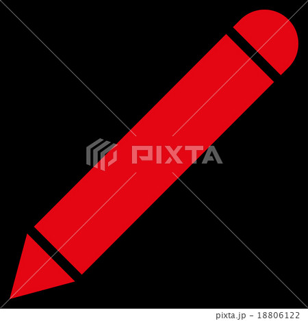 Pencil flat red color icon 18806122