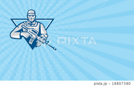 Business card American Soldier Assault Rifle Retro 18807380