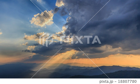 Beautiful Sunset and light beam at Doi Pui  18807780