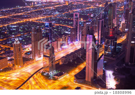 Downtown of Dubai (United Arab Emirates) at night Downtown of Dubai (United Arab Emirates) at night 18808996
