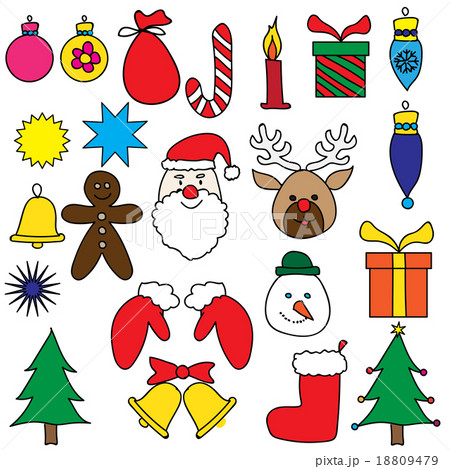 Christmas Ornament Drawing Set Colorful 18809479